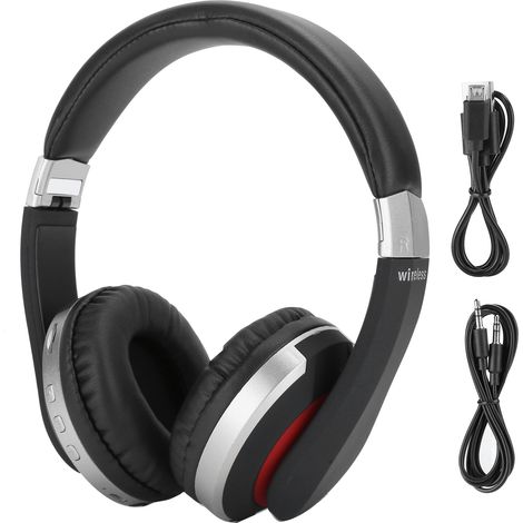 Faltbares kabelloses Bluetooth-Headset mit Mikrofon für Gaming - Silberner On-Ear-Stereo-Kopfhörer (1/5)
