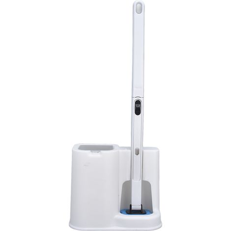 Support mural pour brosse de toilette jetable avec 5 têtes de rechange, système de nettoyage complet pour salle de bain (1/5)