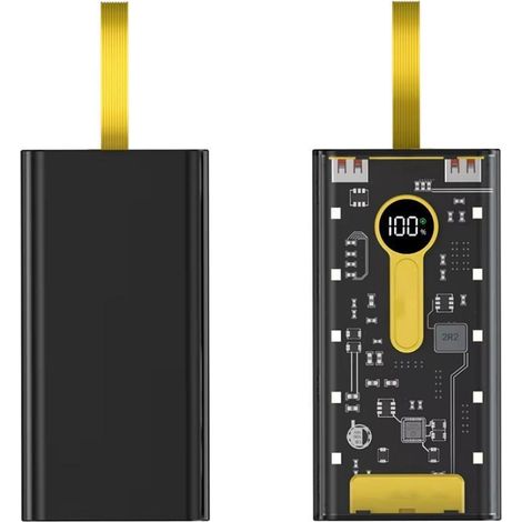 Batterie externe 13 000 mAh, charge rapide 22,5 W - Portable et puissante - Compatible Apple, Huawei et Xiaomi - Noir (1/3)