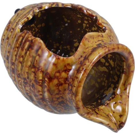 Fontaine à eau miniature en céramique de 12,4 cm - Déversoir traditionnel en pot de terre cuite pour aquarium, décoration de bassin intérieur et extérieur (1/5)