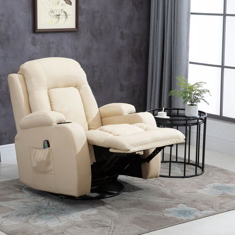 Fauteuil de Massage et Relaxation Électrique Chauffant 360° Pivotant Inclinable (1/5)