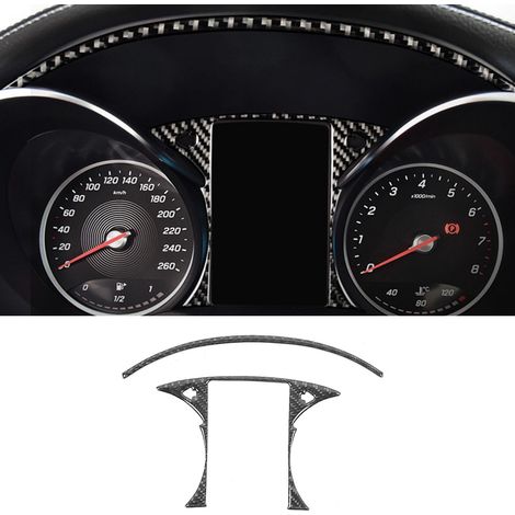 2 Stück Carbonfaser-Konsolenbedienfeldleisten passend für Mercedes-Benz C-Klasse W205 GLC C180 C200L C260L (1/5)