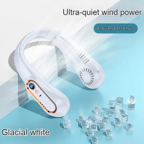 Ventilateur De Cou - Sans Lame - Batterie Rechargeable 4000 Mah - 3 Vitesses - Pour Activités Estivales Et Sportives - 1 Pièce