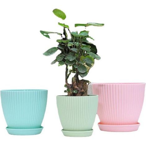 Pot de fleurs en plastique 19 cm design moderne et durable pour plantes d'intérieur (1/4)