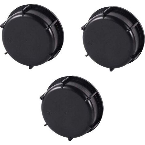 Set di 3 coperchi per serbatoi IBC S100x8 – Raccordi per rubinetto e tubo flessibile – 1000 L (1/4)