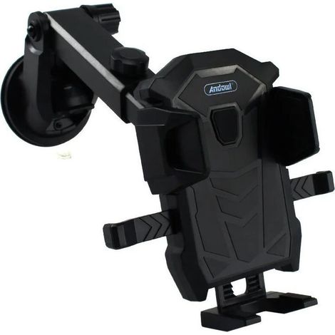 Support Téléphone Voiture - Ventouse Base - Bras Réglable 20 Cm - Crochets Ajustables 4-10 Cm - Rotation 360° - 1 Pièce (1/5)
