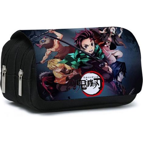 Trousse à crayons grande capacité avec fermeture éclair, trousse de papeterie à motifs anime, double couche en toile, cadeau idéal pour les filles, les garçons et les amateurs de dessin. (1/5)