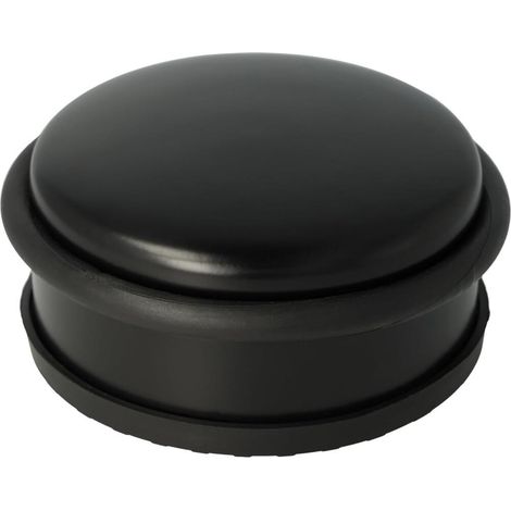 Türstopper aus schwarzem Edelstahl Rund, Gewicht: 1 kg Durchmesser: 10,5 cm, Höhe: 5,2 cm (1/4)
