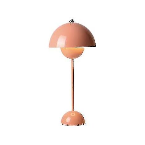 Lampe de table en fer forgé en forme de pot de fleurs, lampe de chevet pour chambre ou salon, douille E27 (rose) (1/3)