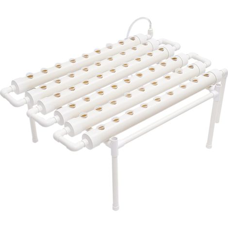 Sistema de cultivo hidropónico de 54 agujeros, 6 tubos, tubos de PVC en U de 1 capa, sistema de cultivo hidropónico para el hogar y el jardín