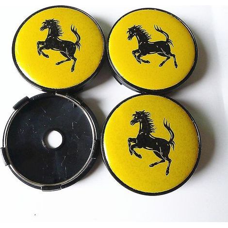 cache-moyeux de roue de 60 mm avec emblème Ferrari (cheval et âne) - Accessoires de style
