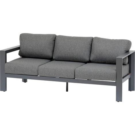 Divano da giardino a 3 posti in poliestere e alluminio évasion graphite  - Hespéride