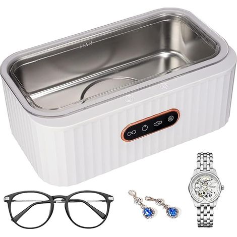 Limpiador ultrasónico de 45000 Hz, limpiador de joyas, adecuado para gafas, joyas, relojes, dentaduras postizas, etc.