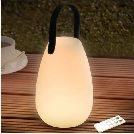 FENOPLASTICALampe de table d'extérieur LED rechargeable, 8 couleurs, à intensité variable, sans fil, avec télécommande, 4 niveaux de luminosité, étanche IP44, convient aux chambres, jardins et patios (1/5)