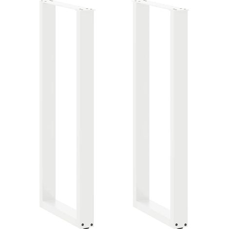 Bartischbeine U-Form 2 Stk. Weiß 40x(110-111) cm Stahl