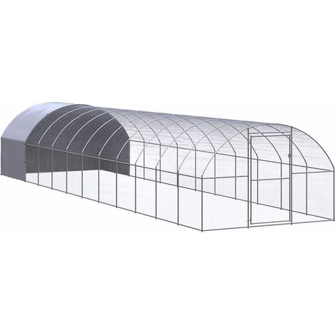 Gallinero de exterior de acero galvanizado 3x12x2 m vidaXL