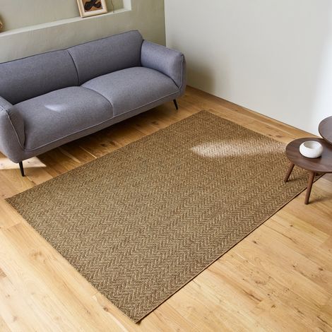 Tapis intérieur/extérieur effet jute coloris caramel. stabilisé aux UV 120 x 170 cm (1/5)