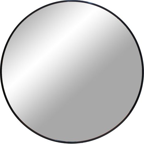 Miroir mural rond en aluminium MADRID – Ø 60 ou Ø 80cm 80 cm-Noir-Diamètre 80 cm (1/2)