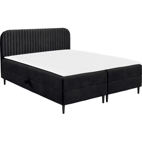 Lit boxspring Rivus, Coral 60, Double, Continental, 200x200, Tissu, Disponible, 202x205x91cm