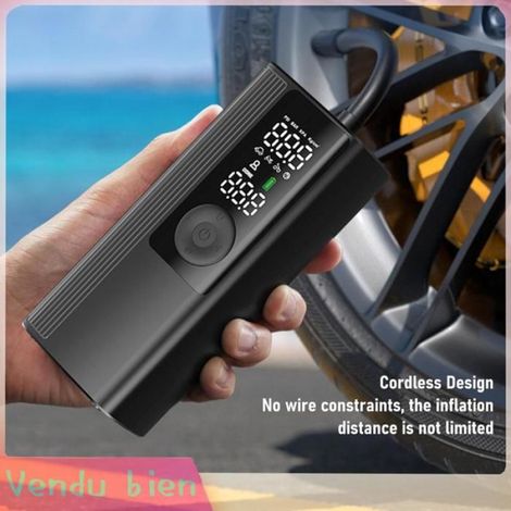 Garosa Gonfleur de pneu Infranteur de Pneus Compresseur D'Air Portable, Pompe à Air sans Fil avec Affichage Numérique, auto pompe (1/5)