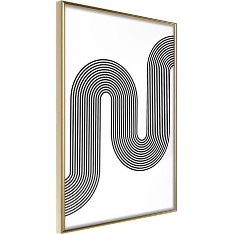 Affiche Murale Encadrée "Ups and Downs of Life" 21 x 30 cm Or