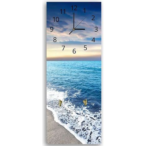 Horloge Plage Sereine et Élégante - Décor Visuel Apaisant - 40 x 118 cm (1/5)