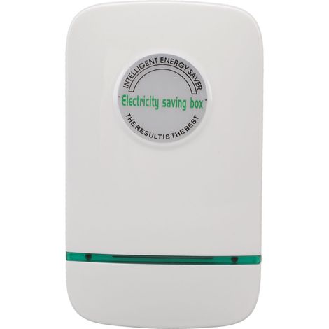 Boîtier d'économie d'énergie blanc écologique en ABS ignifugé, 28 000 W (charge réelle), pour la maison, le bureau et une utilisation intérieure (prise britannique 90-250 V). (1/5)