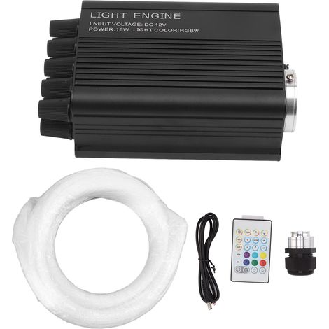 Kit lumière fibre optique Bluetooth LED RGBW étoiles filantes, contrôle musical et sonore, DC12V (1/5)