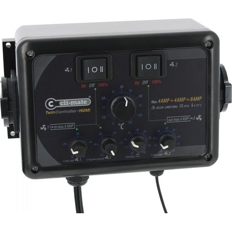 CLI-MATE Twin Controller 4+4 Amp - Humidité / T°/Pression négative (1/3)