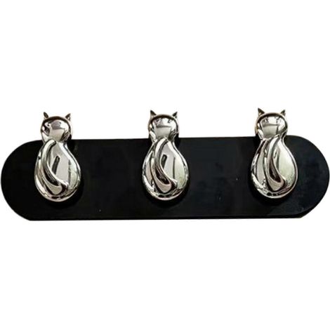 Wandregal in Katzenform mit 3 Haken – Wandorganizer für Taschen, der ohne Bohren montiert werden kann (1/5)