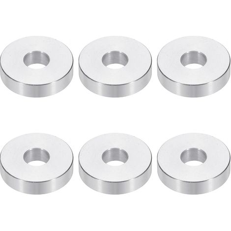 Rondelles en Aluminium M8, 6pcs Entretoise Métallique à Vis Ronde, Rondelle Plate pour Vis Tige Écrous Boulons, Bague d'Écartement en Métal 8.5mm ID x 25mm OD x 8mm Hauteur (1/5)