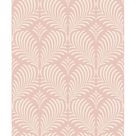 Grey Pink Glitter Feather Embossed Wallpaper Paste The Wall Vinyl (1/3)