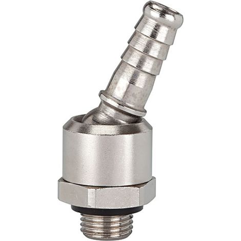 Riegler Schlauchtülle, Messing vernickelt, drehbar, G 1/4 AG, LW 10 (1/2)