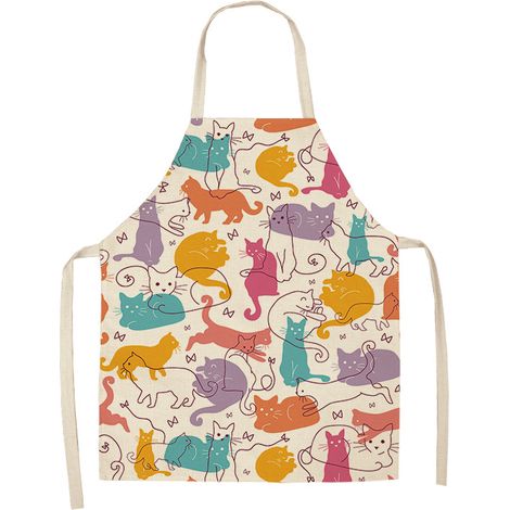 Tablier chat mignon de cuisine pour femmes et hommes, tablier amusant pour la cuisine, la pâtisserie, la peinture, le jardinage et les fêtes
