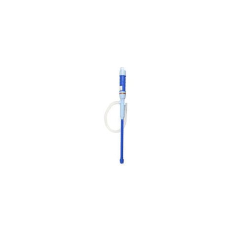 Bomba de sifón, bomba de transferencia de líquidos a batería con tubo flexible, bomba de combustible eléctrica - Bomba de transferencia de diésel, aceite y agua (azul) - Crezuo