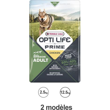 Croquettes Opti Life Prime chien Poulet : 2.5 KG (1/4)