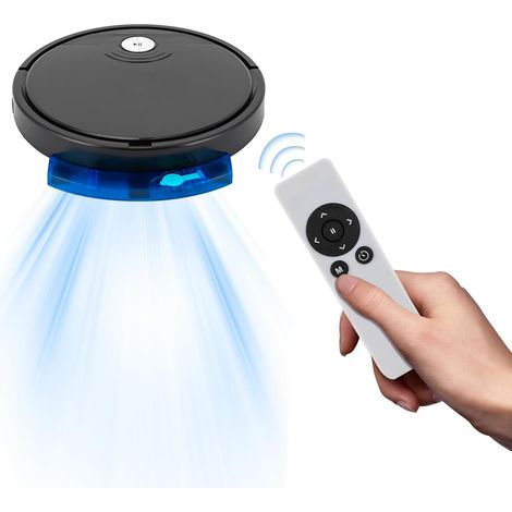 Robot aspirador 3 en 1 con potencia de succión de 1800 Pa, 3 métodos de control (mando a distancia/aplicación/botón), 90 minutos de autonomía, para alfombras y suelos duros (negro). (1/5)
