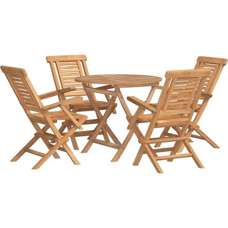 Maison Exclusive - Set da Pranzo per Giardino 5 pz in Legno Massello di Teak