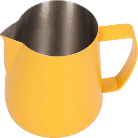 Pichet à lait de 400 ml avec bec verseur pointu et revêtement PTFE pour machines à café, CafeYellow (1/5)