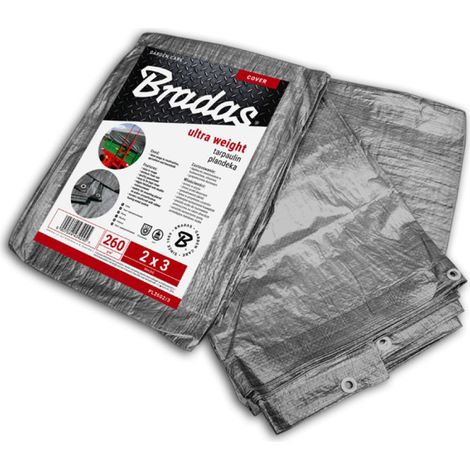 Bâche de protection 260 g/m² 2x3m renforcée gris (1/2)