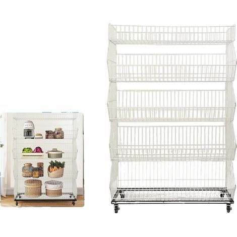 Étagère de rangement, matériau en acier inoxydable, 5 niveaux, hauteur 150 cm, largeur 60 cm, supporte jusqu'à 200 kg (1/5)