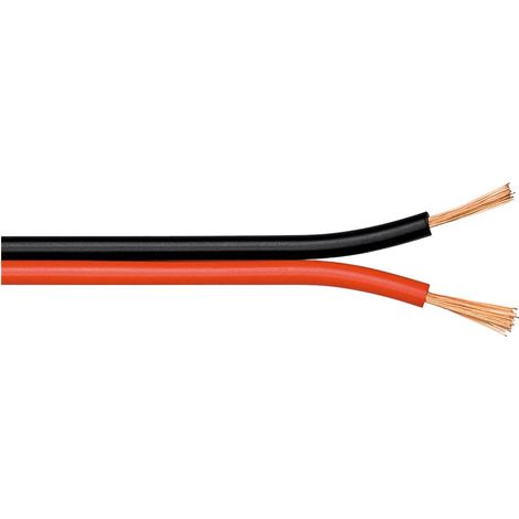 Câble enceinte Bobine de 100 m Profil 2x 0,75 mm² Rouge/noir (1/5)
