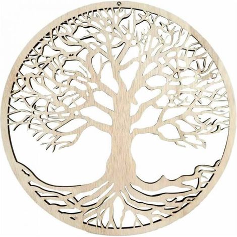 decorazione da parete albero della vita opera d'arte in legno da appendere decorazione per la casa decorazione pendente albero della vita in legno (1/4)