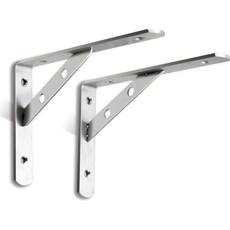 Supports D’Étagère Flottant, Equerre Etagere Murale Triangulaires De 90 Degrés En Acier Inoxydable, Pour Étagère Bois Suspendue Armoire Montage Mural,Soudage, 2 Pcs (1/3)