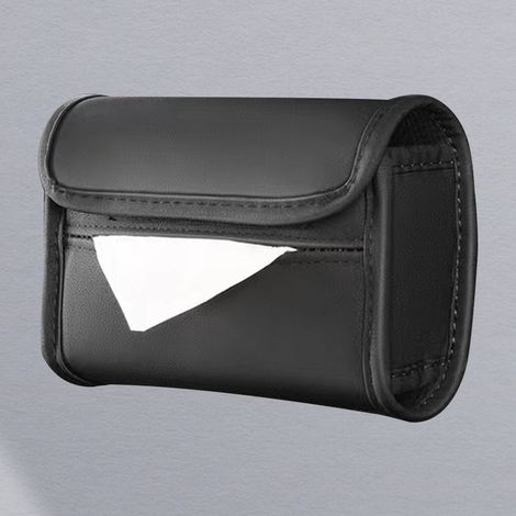Porte-mouchoirs pour accoudoir, en cuir PU résistant à l'usure, pour siège arrière, noir. (1/5)