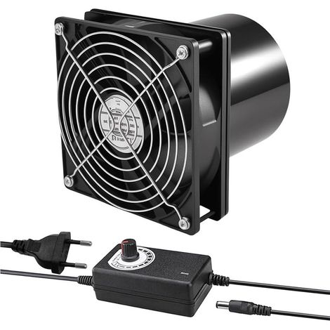 100mm Inline Duct Air Extractor, 12V DC Hot Air Extractor with Speed Controller, Air Extractor Ventilation for Kitchen, Greenhouse, Bathroom, Air Circulation, PC (1/5)