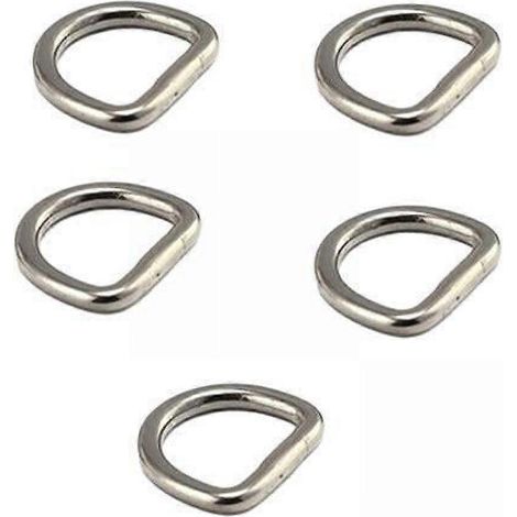 Lot de 10 anneaux en D extra épais, boucles en acier inoxydable 304 pour sangles de sacs et accessoires de cabas - Lisses et résistants à la rouille (1/4)