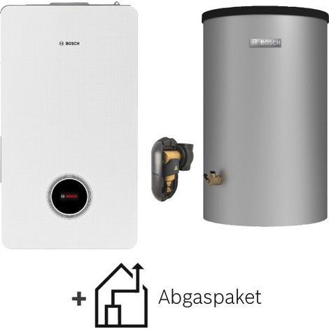 BOSCH Condens Gas-Brennwert-Plus-Paket Bopa PL GC98-014, 9800i W, 30kW, Speicher W 160-5 P1 A 160L, Abgaspaket C93x (1/2)
