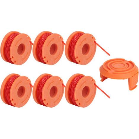 Ensemble de 6 Bobines et 1 Couvercle pour Débroussailleuse Compatible Worx WA0010 - (1/3)