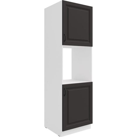 Küchen Backofen Hochschrank 60 cm Stilo Grau + Weiss Küchenzeile Küchenblock (1/5)